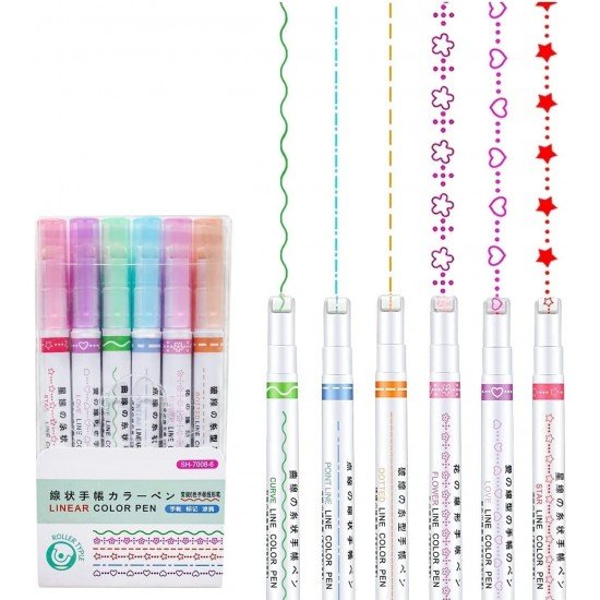 Pens Linear Roller Color 7008-6 Packet Of 6 Pens 1052 SC SFXX